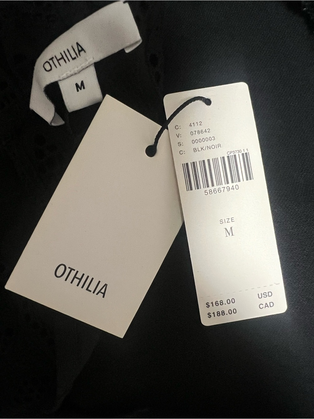 Anthropologie Othilia Idina Eyelet Top Black Size M NWT - Picture 9 of 11